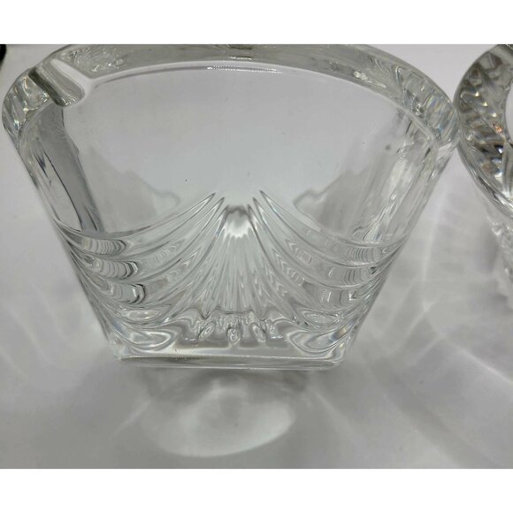 Vintage Mikasa Clear Glass Ashtrays With Etched Pattern Design Set Of 2 - Picture 6 of 9
